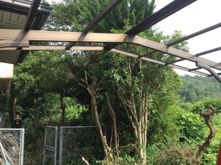 駐車場の屋根が無くなっているから今後新しく張り替える予定です！