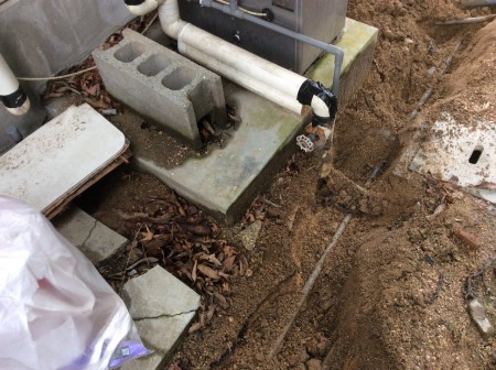 井戸から供給して居た庭の水道を新たに水道管と接続！